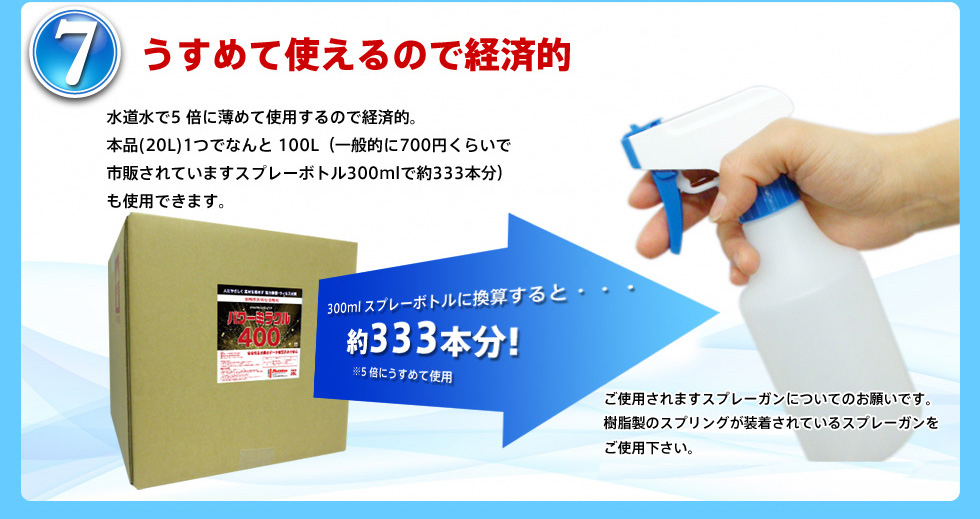 うすめて使えるので経済的